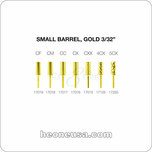 High Quality Carbides - Small Barrel, Gold 3/32''