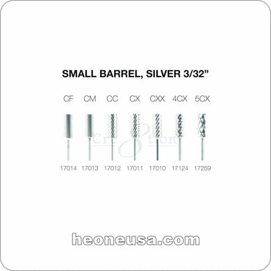 High Quality Carbides - Small Barrel, Silver 3/32''