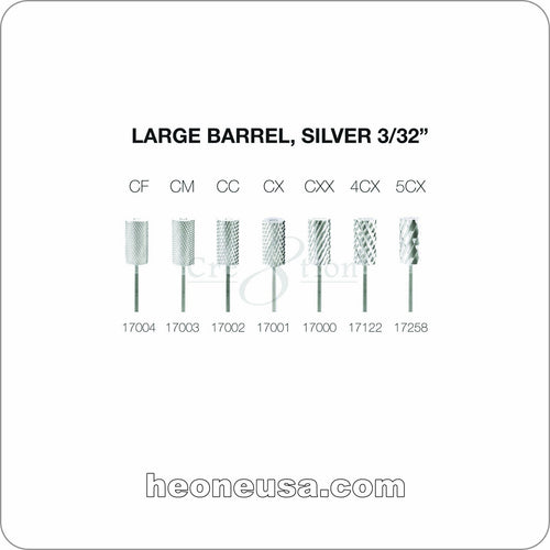 High Quality Carbides - Large Barrel, Silver 3/32''